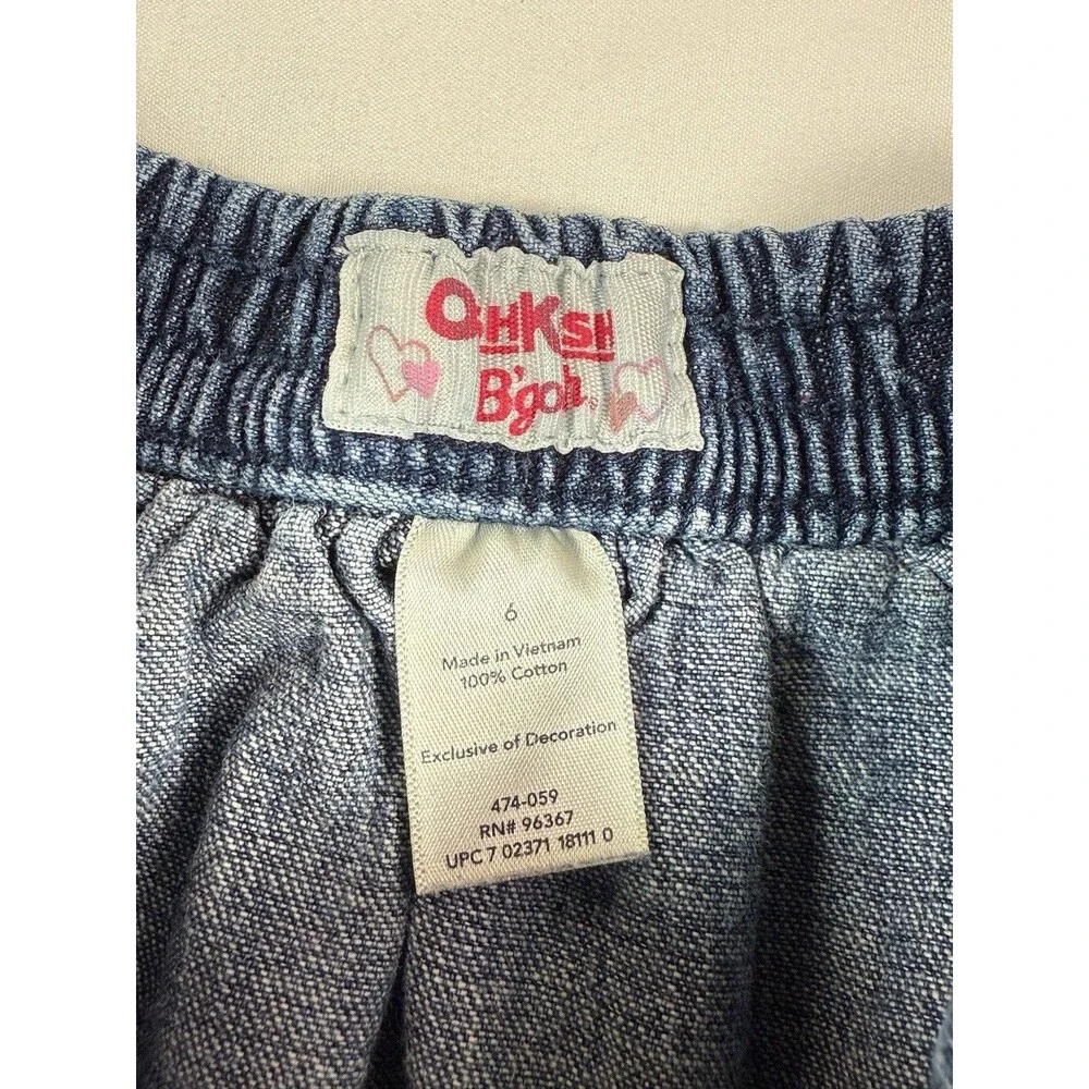 OSHKOSH B’GOSH Girls 6 Denim Skirt Embroidered Flower‎ Western Rodeo Y2K